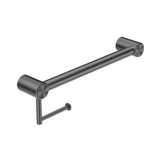 Nero Mecca Care 32mm Grab Rail With Toilet Roll Holder 450mm Gunmetal NRCR3218AGM - The Blue Space