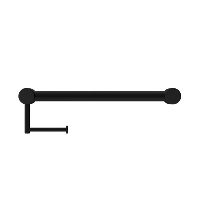 Buy Online Nero Mecca Care 32mm Grab Rail With Toilet Roll Holder 450mm Matte Black NRCR3218AMB - The Blue Space