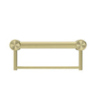 Buy Online Nero Mecca Care 32mm Grab Rail With Towel Holder 300mm Brushed Gold NRCR3212BBG - The Blue Space