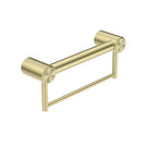 Nero Mecca Care 32mm Grab Rail With Towel Holder 300mm Brushed Gold NRCR3212BBG - The Blue Space