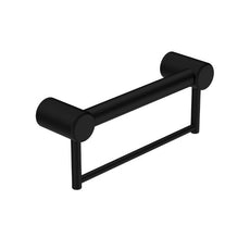 Nero Mecca Care 32mm Grab Rail With Towel Holder 300mm Matte Black NRCR3212BMB - The Blue Space