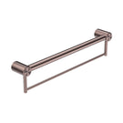 Nero Mecca Care 32mm Grab Rail With Towel Holder 600mm Brushed Bronze NRCR3224BBZ - The Blue Space