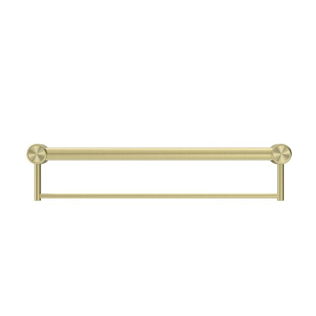 Buy Online Nero Mecca Care 32mm Grab Rail With Towel Holder 600mm Brushed Gold NRCR3224BBG - The Blue Space