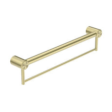 Nero Mecca Care 32mm Grab Rail With Towel Holder 600mm Brushed Gold NRCR3224BBG - The Blue Space