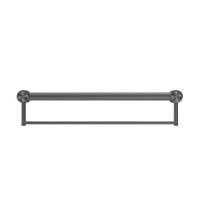 Buy Online Nero Mecca Care 32mm Grab Rail With Towel Holder 600mm Gunmetal NRCR3224BGM - The Blue Space