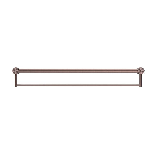 Buy Nero Mecca Care 32mm Grab Rail With Towel Holder 900mm Brushed Bronze NRCR3230BBZ - The Blue Space