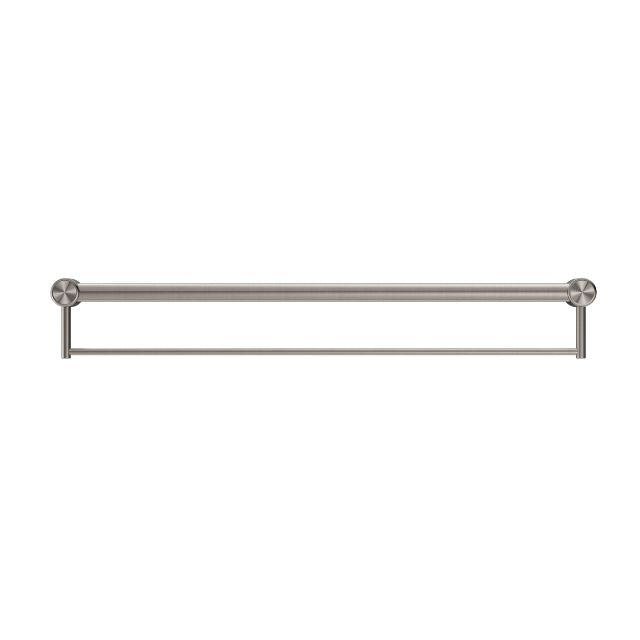 Buy Online Nero Mecca Care 32mm Grab Rail With Towel Holder 900mm Brushed Nickel NRCR3230BBN - The Blue Space