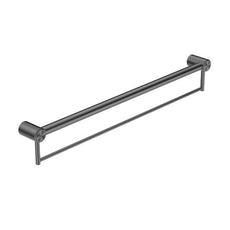 Nero Mecca Care 32mm Grab Rail With Towel Holder 900mm Gunmetal NRCR3230BGM - The Blue Space