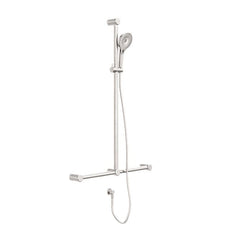 Nero Mecca Care 32mm T Bar Grab Rail and Adjustable Shower Set 1100x750mm Brushed Nickel NRCS006BN - The Blue Space