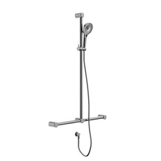 Nero Mecca Care 32mm T Bar Grab Rail and Adjustable Shower Set 1100x750mm Chrome NRCS006CH - The Blue Space