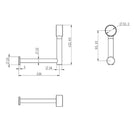 Technical Drawing Nero Mecca Care Add On Toilet Roll Holder Chrome NRCR3286TCH - The Blue Space