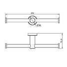 Technical Drawing Nero Mecca Double Toilet Roll Holder Brushed Nickel NR1986dBN - The Blue Space