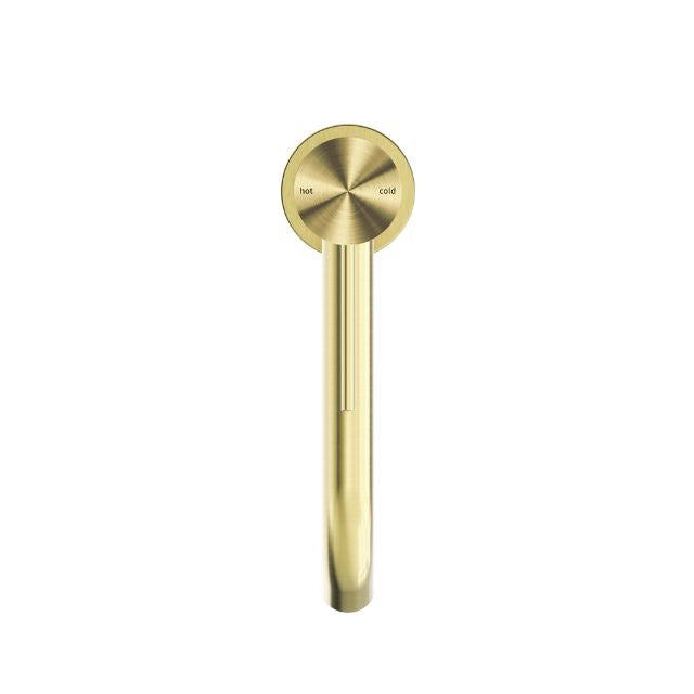 Top View Nero Mecca Mid Tall Basin Mixer Brushed Gold - NR221901EBG - The Blue Space