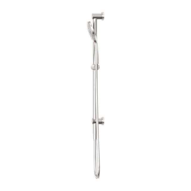 Side View Nero Mecca Rail Shower With Air Shower Brushed Nickel NR221905aBN - The Blue Space