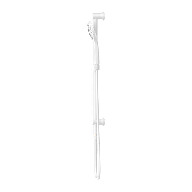 Side View Nero Mecca Rail Shower With Air Shower Matte White NR221905aMW - The Blue Space