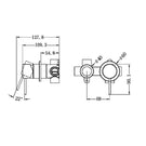 Technical Drawing Nero Mecca Shower Mixer With Horizonal 2 Way Divertor in Brushed Bronze NR221911UBZ - The Blue Space
