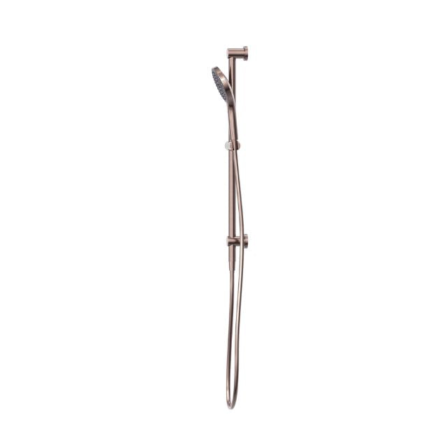 Side View Nero Mecca Shower Rail With Air Shower II Brushed Bronze - NR221905GBZ - The Blue Space