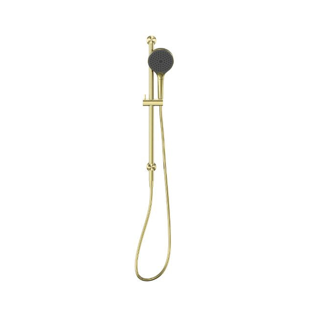 Front View Nero Mecca Shower Rail With Air Shower II Brushed Gold NR221905GBG - The Blue Space