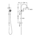 Technical Drawing Nero Mecca Twin Shower With Air Shower - Chome NR221905bCH - The Blue Space