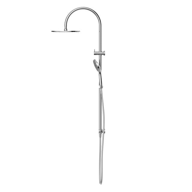 Side View Nero Mecca Twin Shower With Air Shower II Chrome - NR221905HCH - The Blue Space