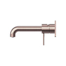 Side View Nero Mecca Wall Basin Mixer 120mm Spout Brushed Bronze - NR221910a120BZ - The Blue Space