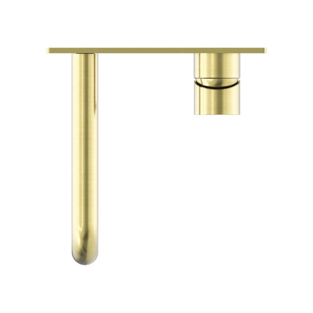 Top View Nero Mecca Wall Basin Mixer 120mm Spout Brushed Gold - NR221910a120BG - The Blue Space