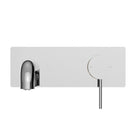 Front View Nero Mecca Wall Basin Mixer 120mm Spout Chrome - NR221910a120CH - The Blue Space