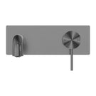 Front View Nero Mecca Wall Basin Mixer 120mm Spout Gun Metal - NR221910a120GM - The Blue Space 