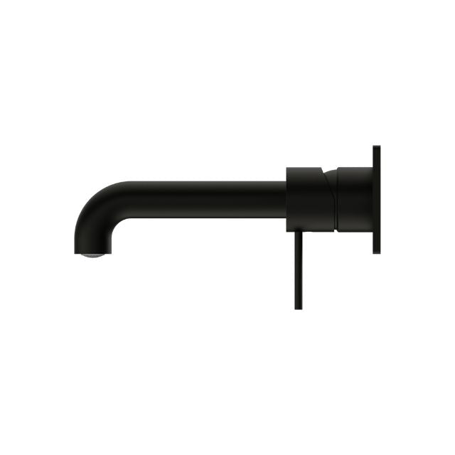 Side View Nero Mecca Wall Basin Mixer 120mm Spout Matte Black - NR221910a120MB - The Blue Space