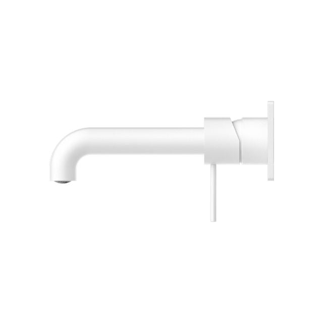 Side Nero Mecca Wall Basin Mixer 120mm Spout Matte White - NR221910a120MW - The Blue Space