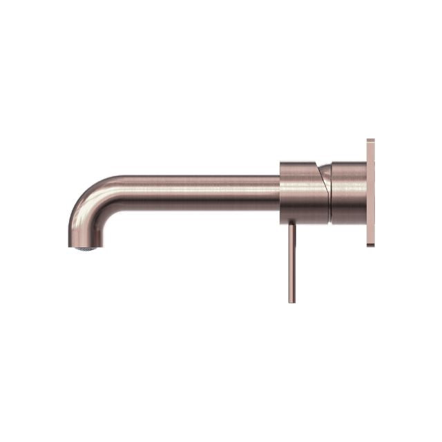 Side Nero Mecca Wall Basin Mixer 185mm Spout Brushed Bronze - NR221910a185BZ - The Blue Space