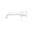 Side Nero Mecca Wall Basin Mixer 185mm Spout Matte White - NR221910a185MW - The Blue Space