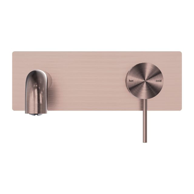 Front Nero Mecca Wall Basin Mixer 260mm Spout Brushed Bronze - NR221910a260BZ - The Blue Space