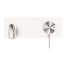 Front View Nero Mecca Wall Basin Mixer 260mm Spout Brushed Nickel - NR221910a260BN - The Blue Space