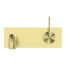 Buy Nero Mecca Wall Basin Mixer Handle Up 120mm Spout Brushed Gold - NR221910b120BG - The Blue Space