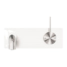 Buy Nero Mecca Wall Basin Mixer Handle Up 120mm Spout Brushed Nickel - NR221910b120BN - The Blue Space