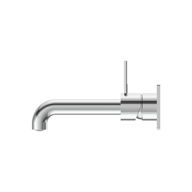 Side View Nero Mecca Wall Basin Mixer Handle Up 120mm Spout Chrome NR221910b120CH - The Blue Space