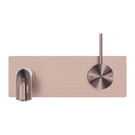 Front Nero Mecca Wall Basin Mixer Handle Up 185mm Spout Brushed Bronze - NR221910B185BZ - The Blue Space