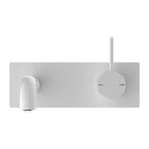 Front View Nero Mecca Wall Basin Mixer Handle Up 230mm Spout Matte White - NR221910B230MW - The Blue Space