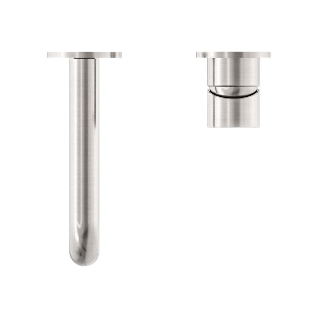 Wall Basin/Bath Mixer Without Backplate - Nero Mecca Wall Basin Mixer Sep BP 120mm Spout Brushed Nickel - NR221910C120BN - The Blue Space