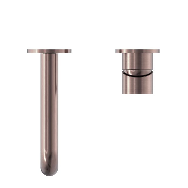 Order Nero Mecca Wall Basin Mixer Separate Back Plate 185mm Spout Brushed Bronze NR221910C185BZ - The Blue Space