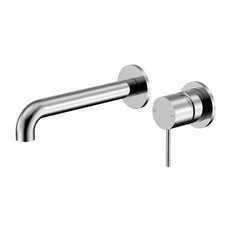 Nero Mecca Wall Basin Mixer Separate Backplate 260mm Spout Chrome - NR221910C260CH - The Blue Space