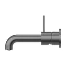 Buy Online Nero Mecca Wall Basin Mixer Separate Backplate with Handle Up Wall Mixer and 260mm Spout - Gun Metal - NR221910D260GM - The Blue Space
