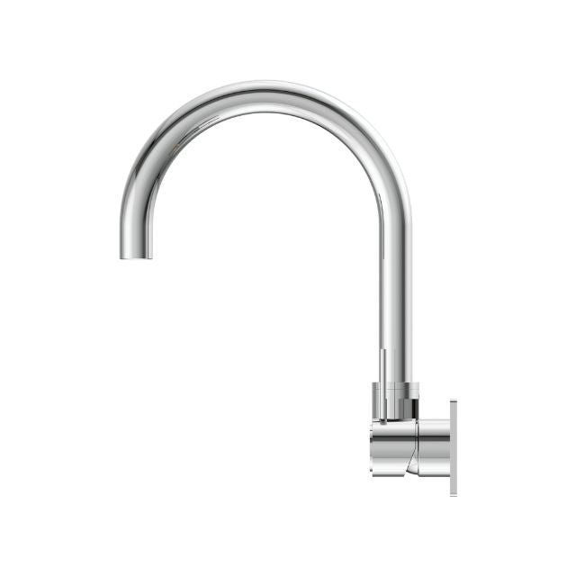 Buy Online Nero Mecca Wall Basin/Bath Mixer with Swivel Spout and Handle Up Mixer in Chrome NR221910PCH - The Blue Space