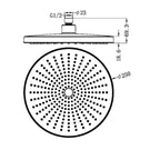 Technical Drawing Nero Opal 250mm Shower Head Chrome NR508079CH - The Blue Space