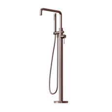 Nero Opal Freestanding Bath Mixer With Hand Shower Brushed Bronze NR251903ABZ - The Blue Space