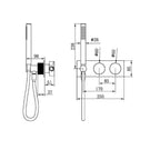 Technical Drawing Nero Opal Progressive Shower System Brushed Nickel NR252003CBN - The Blue Space