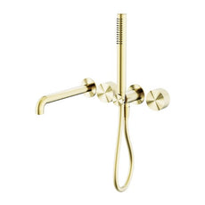 Nero Opal Progressive Shower System Separate Plate With Spout 230mm Brushed Gold NR252003B230BG - The Blue Space