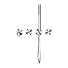 Front Nero Opal Progressive Shower System Separate Plate With Spout 230mm Brushed Nickel NR252003B230BN - The Blue Space