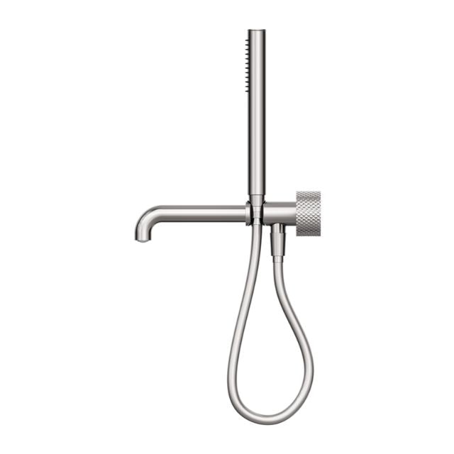 Side Nero Opal Progressive Shower System Separate Plate With Spout 230mm Brushed Nickel NR252003B230BN - The Blue Space